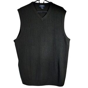 Dockers Cable Knit Black Golf Vest XLT EUC